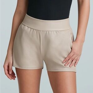 Commando Faux Leather Relaxed Cream Pull-On Shorts